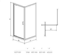 Душова  кабіна ARTECO PIVOT 90*90*190, фото 4