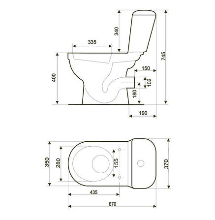 Компакт 772 МЕРІДА 011 3/6 з сидінням поліпропіленови, металеве кріплення, фото 2