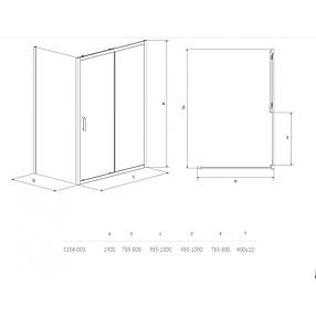 Душова кабіна 100*80*190 см без піддону, розсувна, прозоре скло, профіль хром, Cersanit ZIP, фото 3