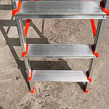 Стремянка алюмінієва двостороння 2х6 сходинок, фото 4