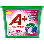 Капсули А+ Fresh Flowers Універсал безфосфатний 4 в 1 38 шт