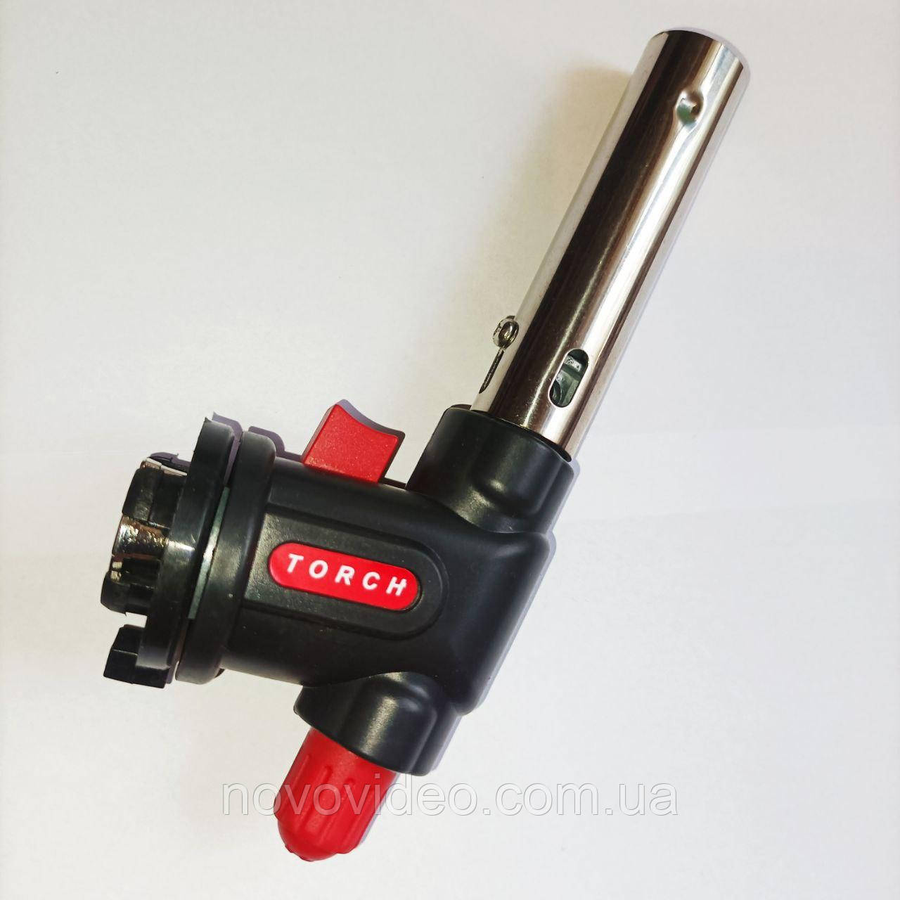 Пальник газовий 504C з п'єзопідпалом-насадка на цанговий балон, з поворотом, 1 кВт, фото 1