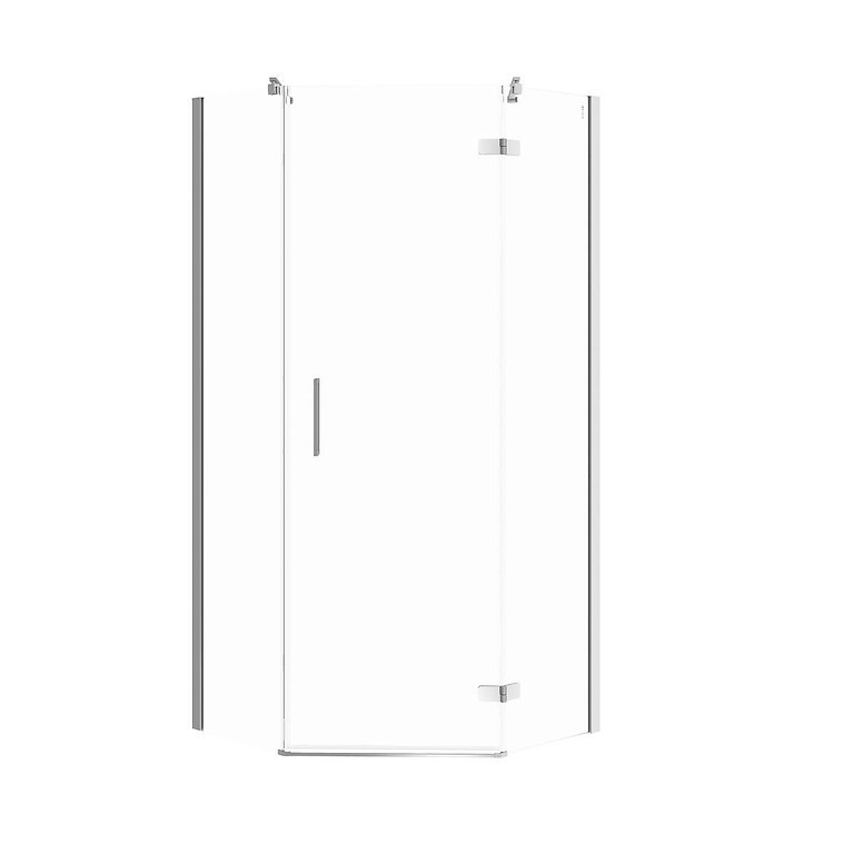 Душова кабіна п'ятикутна JOTA 90х90х195 R з розпашними дверми, прозоре скло