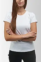Женская белая качественная футболка с коротким рукавом