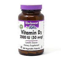 Витамины и минералы Bluebonnet Vitamin D3 2000 IU, 180 вегакапсул HS