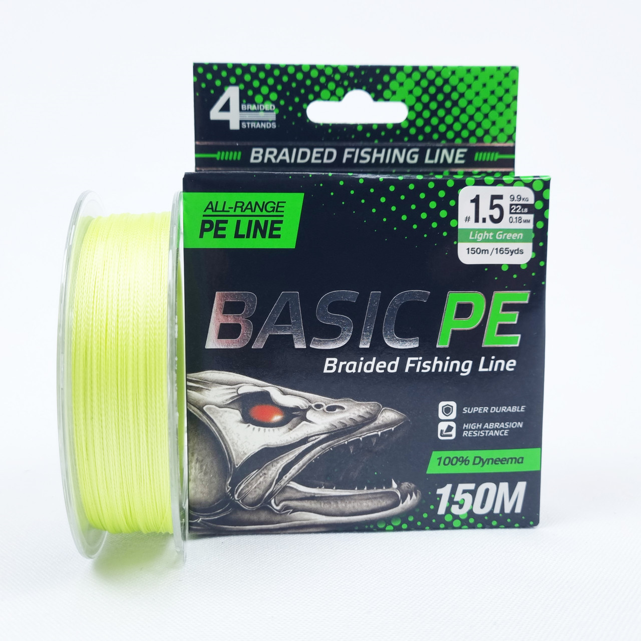 Плетений тонучий шнур для риболовлі Select Basic PE Light Green 150m 0.16mm 18lb/8.3kg, фото 1