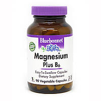 Витамины и минералы Bluebonnet Magnesium plus B6, 90 вегакапсул HS