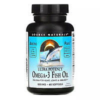 Жирные кислоты Source Naturals Arctic Pure Ultra Potency Omega-3 Fish Oil 850 mg, 60 капсул HS