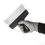 Шпатель із нержавіючої сталі, 200 мм, зуб: 6×6 мм INTERTOOL KT-2206, фото 3