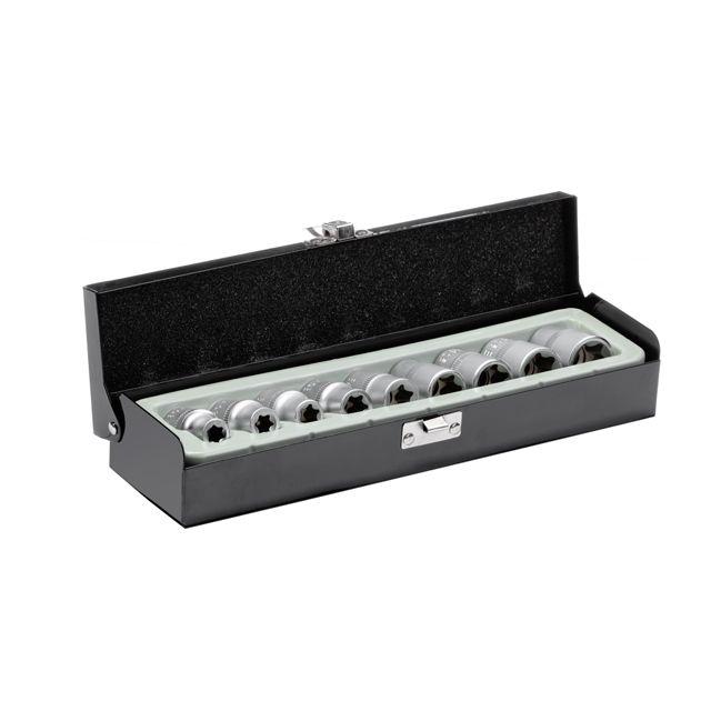 Набір голівок TORX 9шт, E10-E24, 1/2" INTERTOOL ET-6014, фото 1