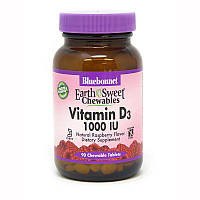 Витамины и минералы Bluebonnet Earth Sweet Chewables Vitamin D3 1000 IU, 90 жевательных таблеток HS