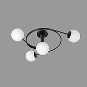 Чорна стельова люстра з кулями (61-LX04-4 BK+WH)
