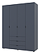 Шафа для одягу Гелар 4 ДСП чотиридверна (1550х495х2034) графіт, фото 4