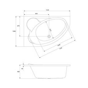 Ванна асиметрична KALIOPE 160*100,ліва з ніж., фото 3