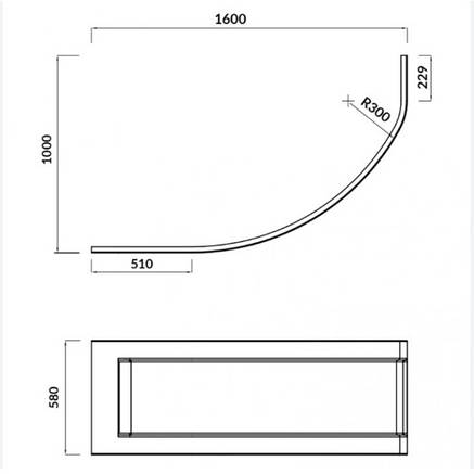 Панель д/ванни KALIOPE 160 ліва/права, фото 2