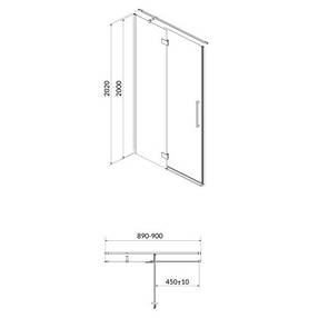 Душові двері розпашні CREA 90*200 ліві, фото 2