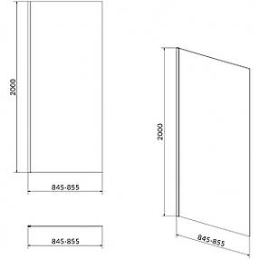 Нерухома душова стінка CREA 90*200, фото 2
