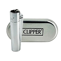 Зажигалка Clipper Metal с гравировкой на заказ в подарочной упаковке Глянцева