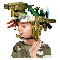 Игровой военный набор (подсветка, микрофон, фонарик, шлем, бинокль, снаряды) 1261-3 A