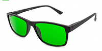 Зеленые очки при глаукоме в пластиковой оправе линза стекло (глаукома) черные