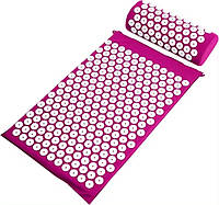 Массажный коврик Аппликатор Кузнецова + валик игольчатый для всего тела KK-303 Фиолетовый