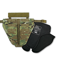 Захист паху (напашник) потрійний з балістичним пакетом 1 клас захисту Militex Multicam