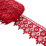 Мереживо макраме 6,5 см колір - червоний, фото 3