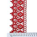 Мереживо макраме 6,5 см колір - червоний, фото 2