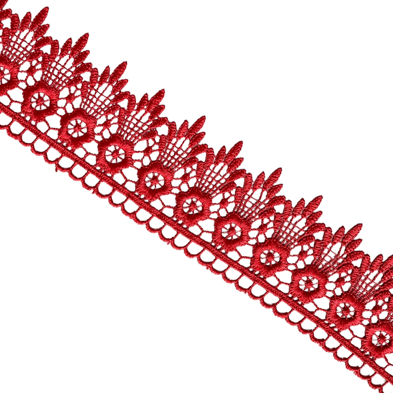 Мереживо макраме 6,5 см колір - червоний, фото 1