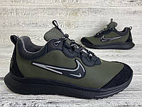 Чоловічі шкіряні кросівки Nike кольору Хакі Найк. Розміри 40-45 Весна Літо Осінь Натуральна шкіра Гарантія! 2024