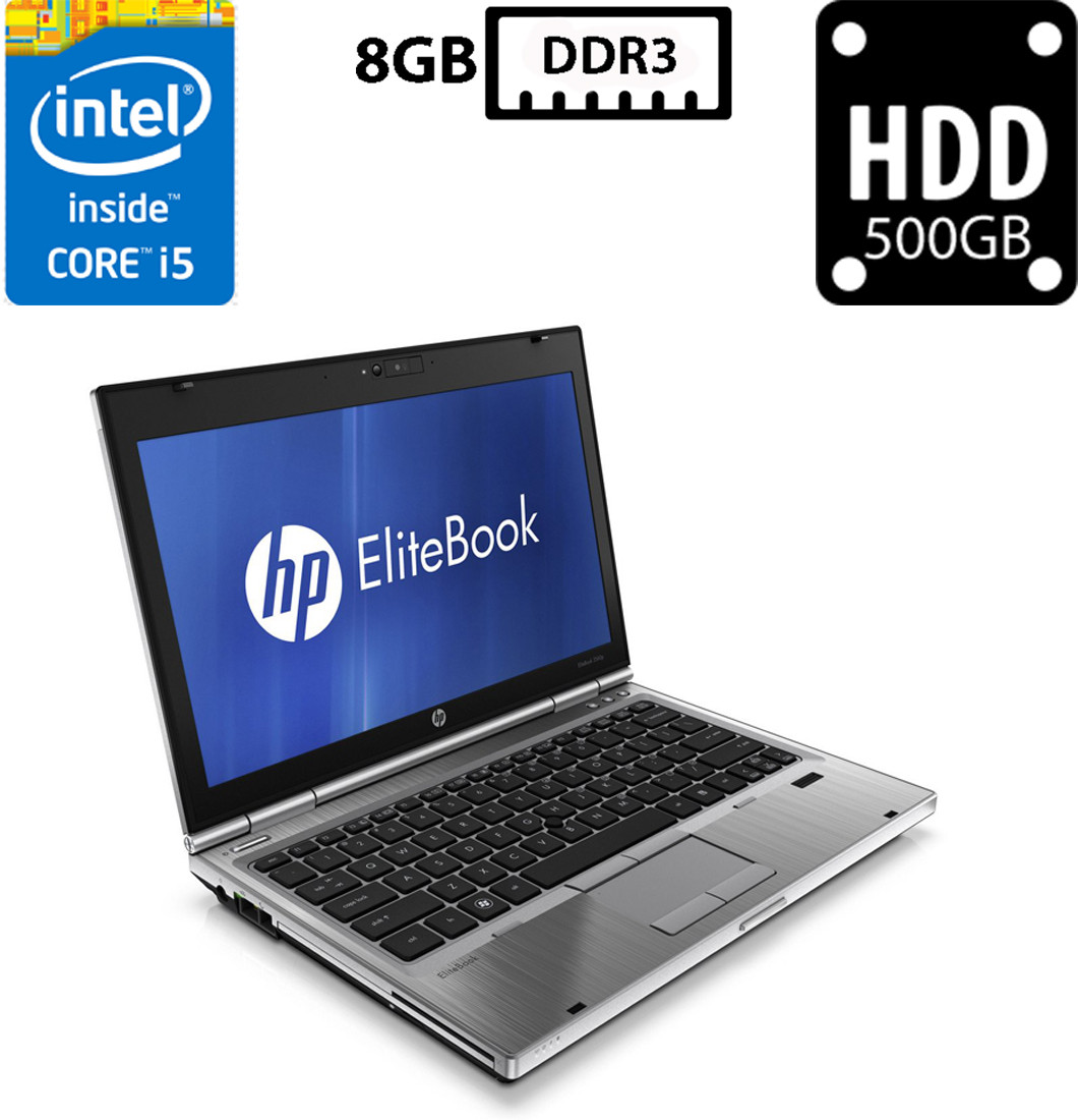 Ноутбук HP EliteBook 2560p/12.5”TN(1366x768)/Intel Core i5-2410M 2.30GHz/8GB DDR3/HDD 500GB/Intel HD Graphics