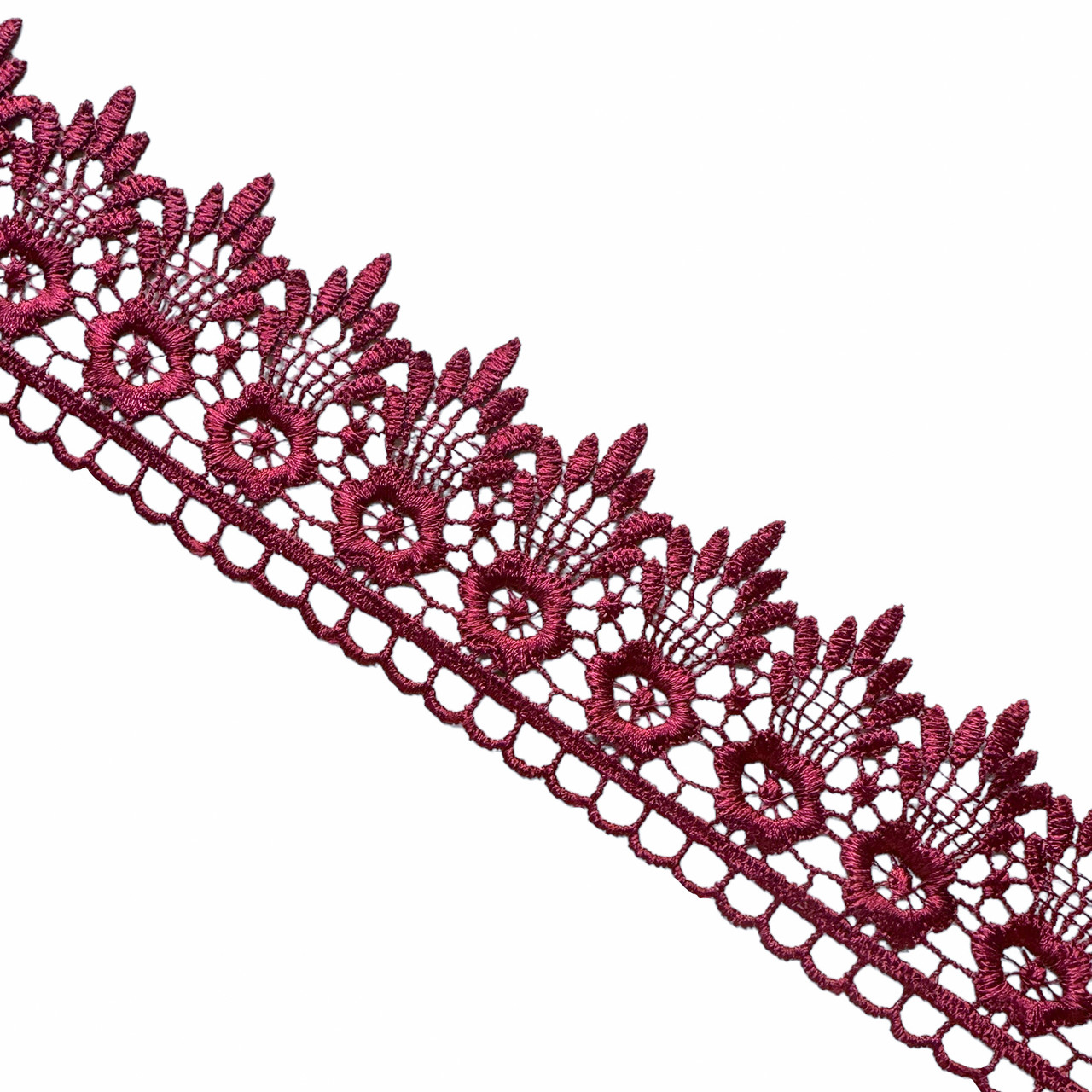 Мереживо макраме 6,5 см колір - бордо, фото 1