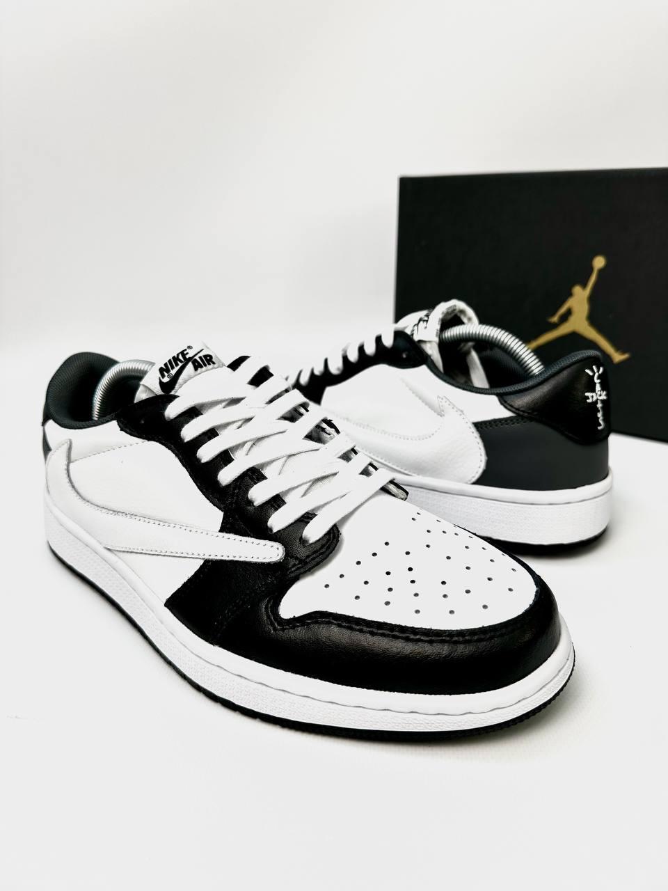 Чоловічі чорно - білі кеди Nike Air Jordan з натуральної шкіри, якісні кросівки джордани для хлопців