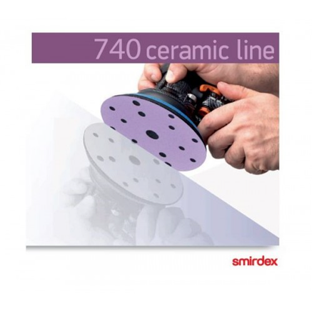 Шліфувальне коло (15 отв.) діаметр 150мм SMIRDEX CERAMIC VELOUR DISKS LINE 740, P40-P800 (уп.-100 шт.), фото 3