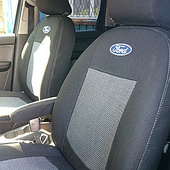 Чохли Ford Transit 2014- (7 місць) (1 ряд пасажирська спинка цілісна; сидіння поділене 1/2 1/2; передній підлокітник;