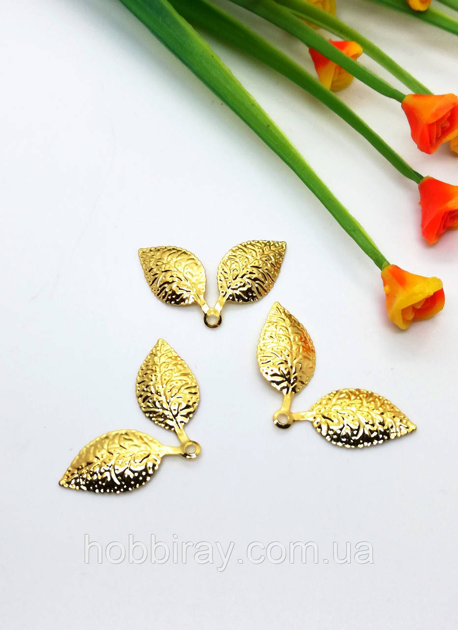 Філігрань, декор з тонкого металу. 3*1,5 см. 1 шт. Колір золото., фото 1