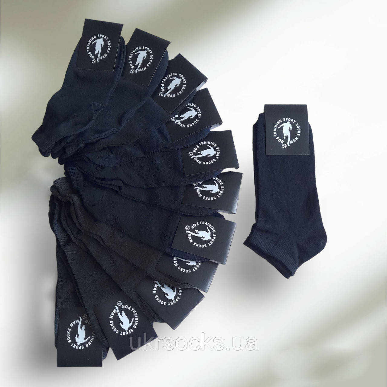 Шкарпетки короткі SPORT бавовна спорт чорні 39-42 | 12 пар