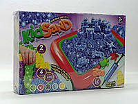 Кинетический песок Danko Toys "KidSand" 1600 г с надувной песочницей KS-02-01