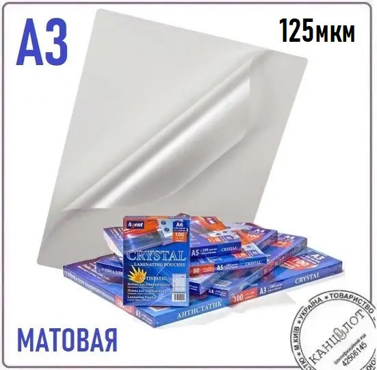 Плівка матова AGENT ANTISTATIC SR А3 (326Х456), 100мкм, 100шт. (3130434)