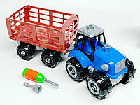 Машинка DIY "Синий трактор" конструктор с отверткой 0488-803Q