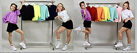 Костюм літній підлітковий однотонний із шортами для дівчинки розмір 10-16 років, колір уточнюйте під час замовлення