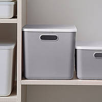 Пластиковый ящик органайзер XXL, для хранения предметов, Серый, 360х257х250 мм.