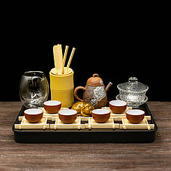 Чайна церемонія "Лундань Ху" (коричневий) на 6 персон