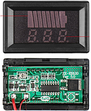 Вольтметр DC 12-72 В з індикатором ємності акумулятора (сині цифри), фото 2