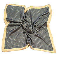 Платок шейный на шею на сумку на прическу Лорина серый/беж