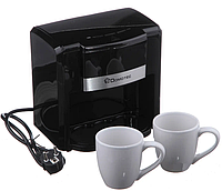 Кофеварка Domotec это современный профессиональный аппарат, 2 чашки мощностью 500 Вт
