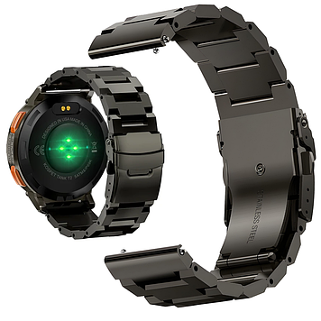 Металевий браслет для годинника 22мм Smart Watch матовий ремінець на смарт годинник з нержавіючої сталі Kospet Чорний