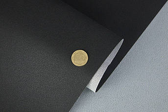 Автомобільний шкірзам чорний 2091-MT, структура дрібна крихна, на тканинній основі, шир. 160см