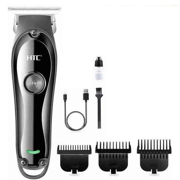 Машинка для стрижки волосся + тример HTC АТ-118 |3 насадки| Чорний