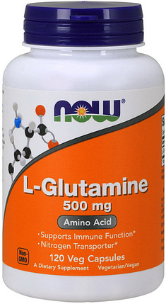 Глютамін NOW L-Glutamine 500 mg 120 капс, фото 1